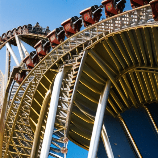 An image depicting a roller coaster, with a meme coin symbolized as the carriage