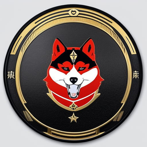 An image showcasing the battle between a majestic Shiba Inu, with its alert ears, fiery red coat, and playful expression, and the iconic Dogecoin symbol, symbolizing the clash between tradition and the world of digital currency