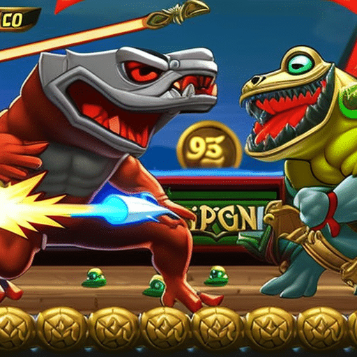 An image featuring a fierce showdown between Meme Kombat and Pepe Coin, the two contenders for the meme coin throne